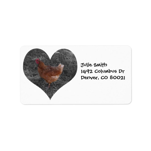 Heart Shaped Chicken Label (Front)