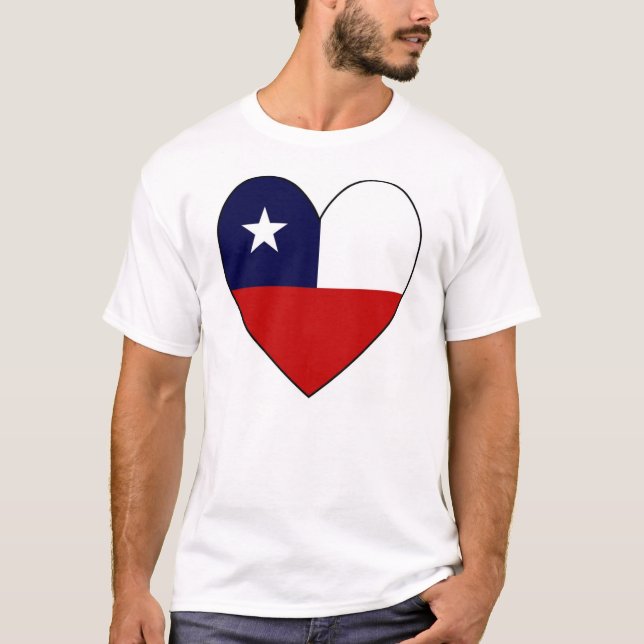 Heart-shaped Chile Flag T-Shirt (Front)