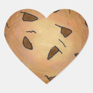 Heart-Shaped Chocolate Chip Cookie Foodie Heart Sticker