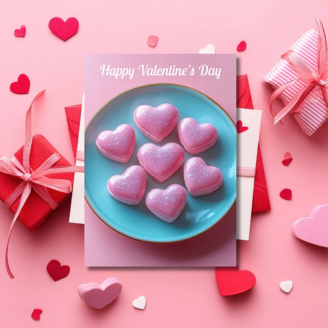 Heart-shaped chocolates Valentine's Greeting Card (Creator Uploaded)