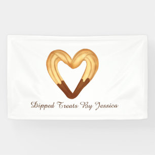Heart Shaped Churro Dipped In Chocolate Banner