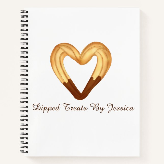 Heart Shaped Churro Dipped In Chocolate Notebook (Front)