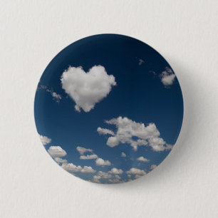 Heart shaped cloud 6 cm round badge