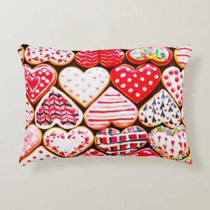 Heart shaped cookies icing for Valentine's day del Decorative Cushion