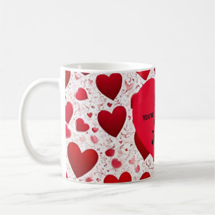 Heart Shaped Custom Message Valentine Coffee Mug