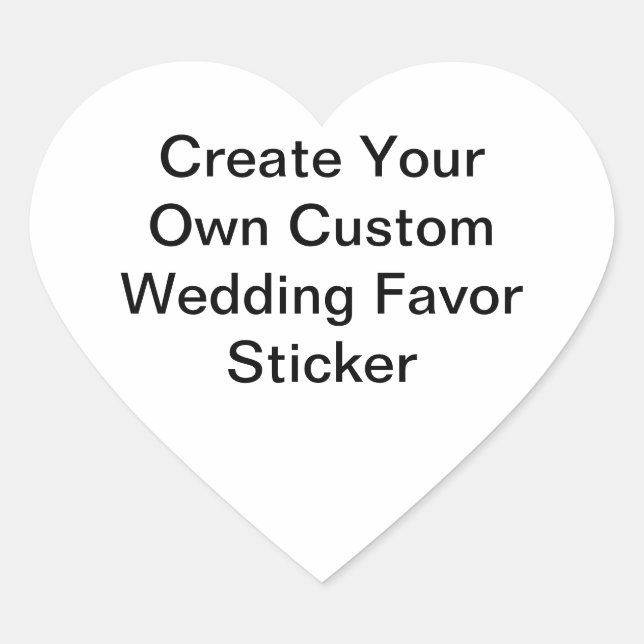 Heart Shaped Custom Wedding Favour Sticker (Front)
