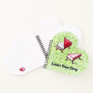 Heart-Shaped Customisable Cover Piano Book Sketch
