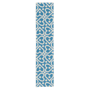 Heart-shaped Daisy Chains on Blue Table Runner