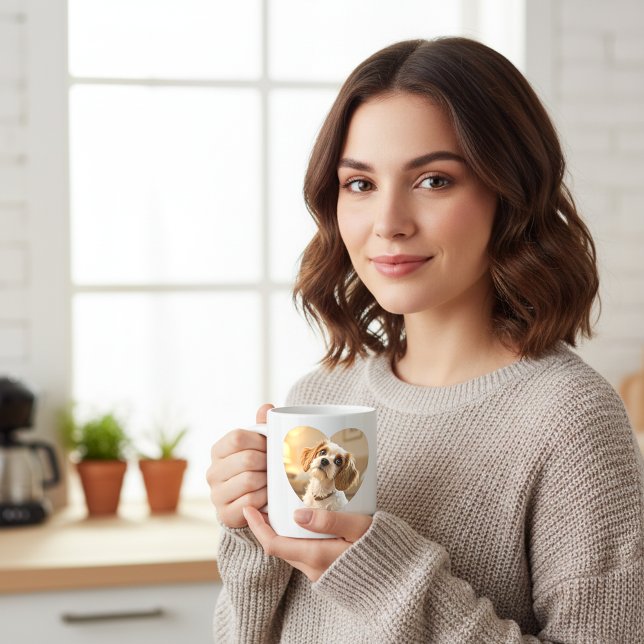 Heart-Shaped Dog Design – “Happiness on Four Paws” Large Coffee Mug (Creator Uploaded)