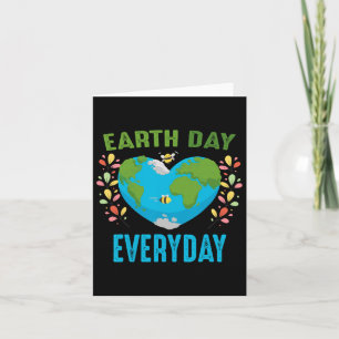 Heart Shaped Earth Day Everyday Bees World Environ Card