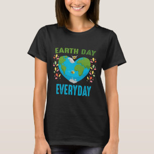 Heart Shaped Earth Day Everyday Bees World Environ T-Shirt