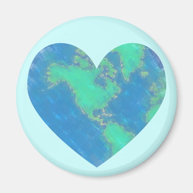 Heart-Shaped Earth Magnets (Front)