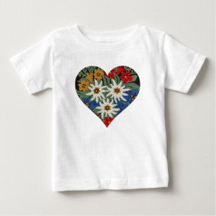 Heart Shaped Edelweiss Alpine Flower Baby T-Shirt