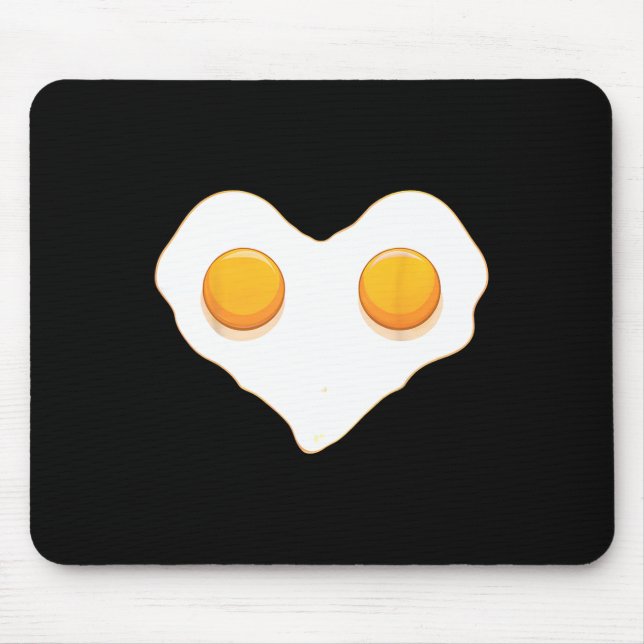 Heart Shaped Eggs Love Fried Egg Funny Valentines  Mouse Mat (Front)