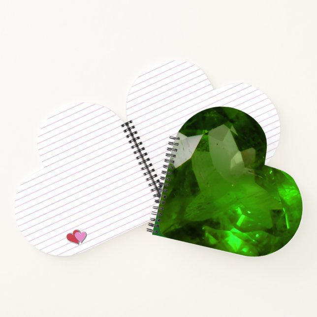 Heart‑Shaped Emerald Notebook (Inside)