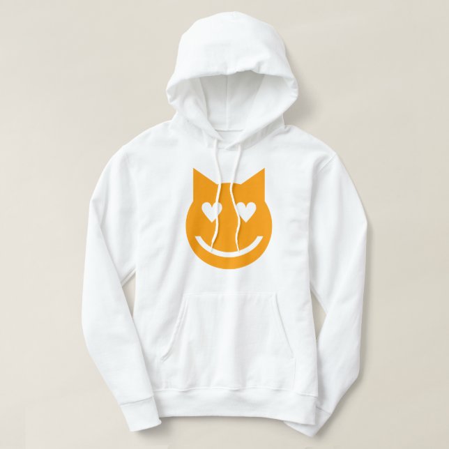 Heart Shaped Eyes Emoji Hoodie (Design Front)