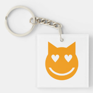 Heart Shaped Eyes Emoji Key Ring