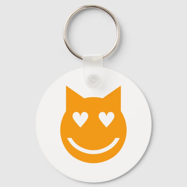 Heart Shaped Eyes Emoji Key Ring (Front)