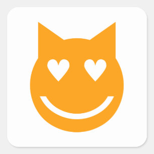 Heart Shaped Eyes Emoji Square Sticker