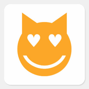 Heart Shaped Eyes Emoji Square Sticker