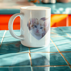 Heart Shaped Family Pet Photo Coffee Mug