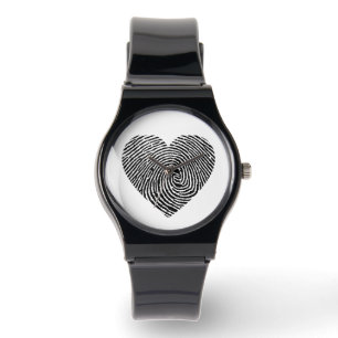 Heart-shaped fingerprints watch