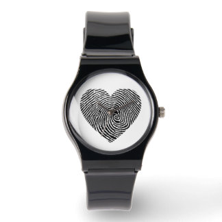 Heart-shaped fingerprints watch