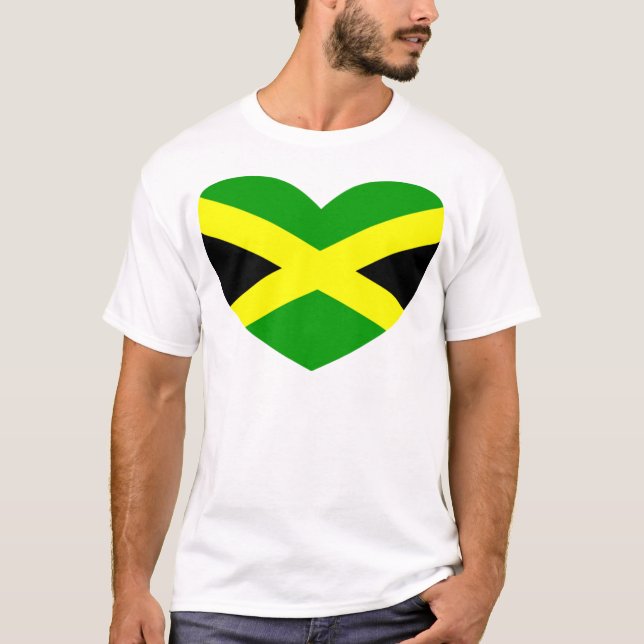 Heart Shaped Flag of Jamaica T-Shirt (Front)