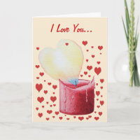 heart shaped flame red candle romantic