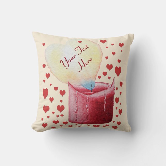 heart shaped flame romantic cushion (Front)