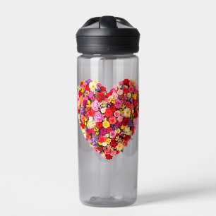 Heart-shaped Floral Valentine Love Arrangement Water Bottle