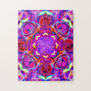 Heart-Shaped Flower Abstract Jigsaw Puzzle