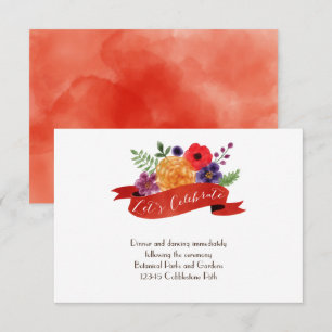 Heart-Shaped Flower Wreath Rustic Wedding Invitation
