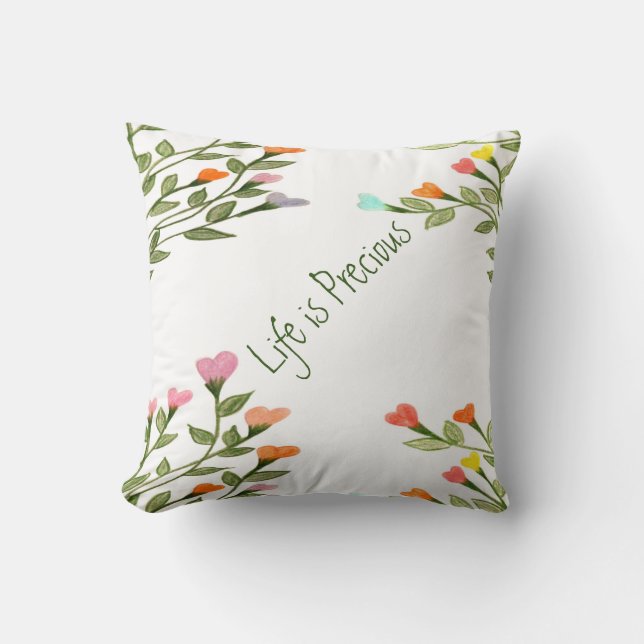 Heart Shaped Flowers  Cushion (Front)