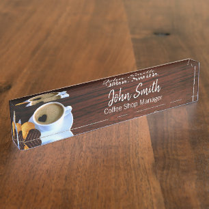 Heart Shaped Foam Coffee Cup Cookie Coffee Shop Nameplate