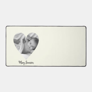 Heart Shaped Frame for Upload Photo  Desk Mat