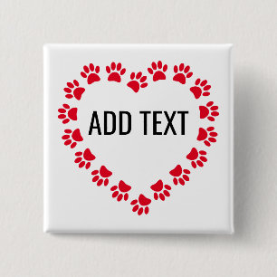 Heart Shaped Frame With Custom Text 15 Cm Square Badge