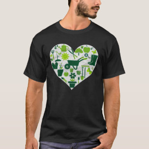 Heart Shaped Gardening Tools for Garden T-Shirt
