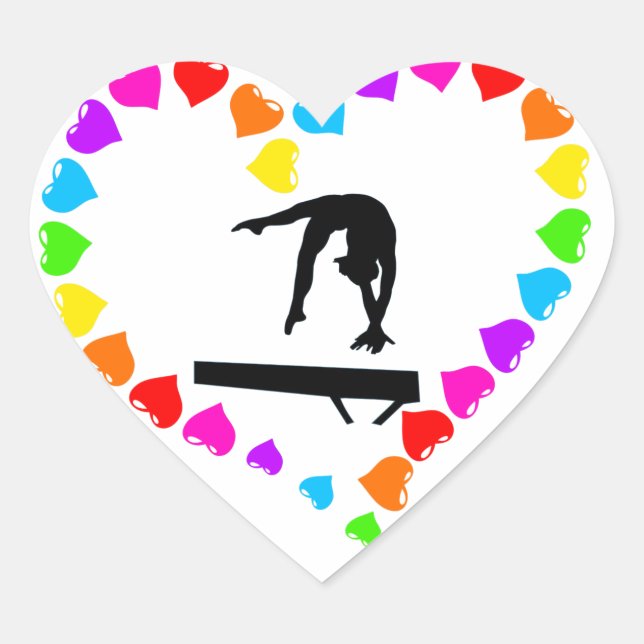 Heart Shaped Gymnastics Stickers (Front)