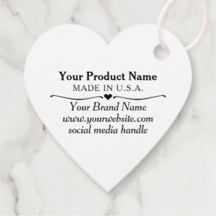 Heart Shaped Hang Tags with String Custom Logo