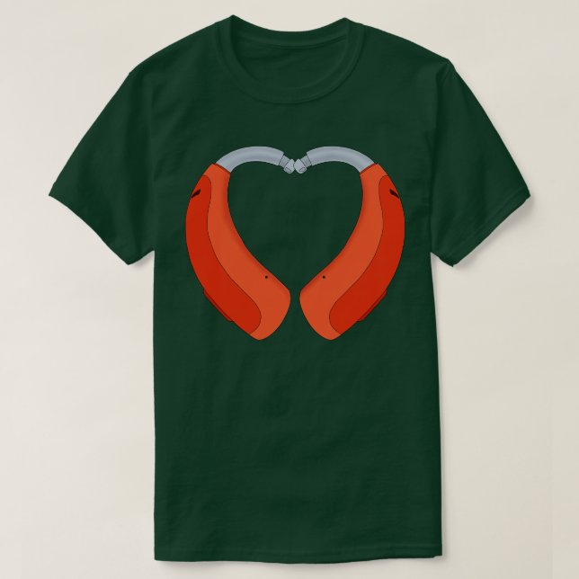 Heart Shaped Hearing Aid T-Shirt (Design Front)