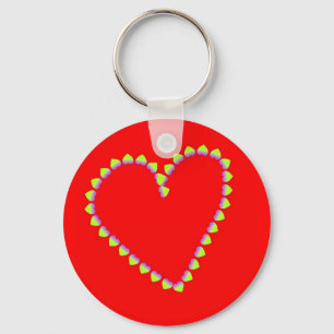 Heart shaped hearts on red key ring