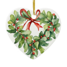 Heart-Shaped Holly Wreath For Teacher