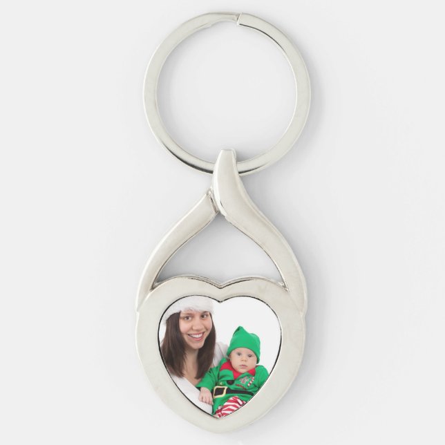 Heart Shaped Keychain personalised Photo (Front)
