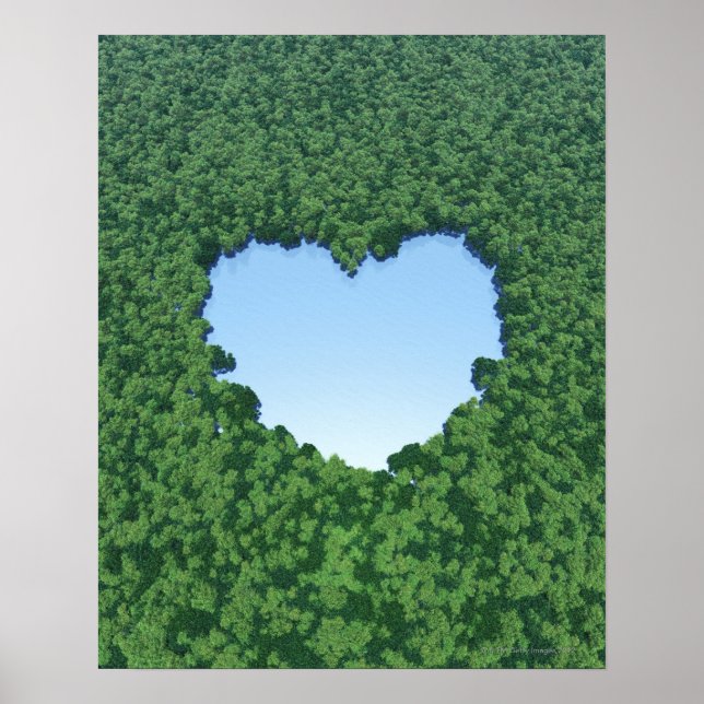 Heart-Shaped Lake Poster (Front)