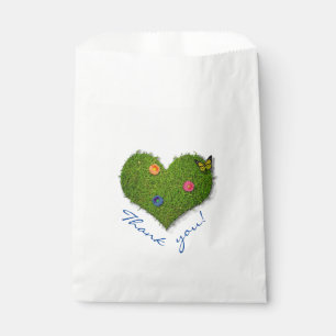 Heart-Shaped Lawn Flowers Butterfly Favour Bags