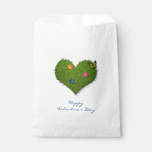 Heart-Shaped Lawn Flowers Butterfly Favour Bags