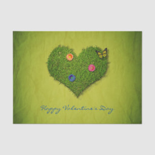 Heart-Shaped Lawn Flowers Butterfly Tissue Paper