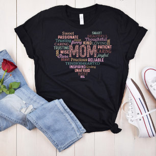 Heart Shaped Lettering Mum's Affirmations T-Shirt