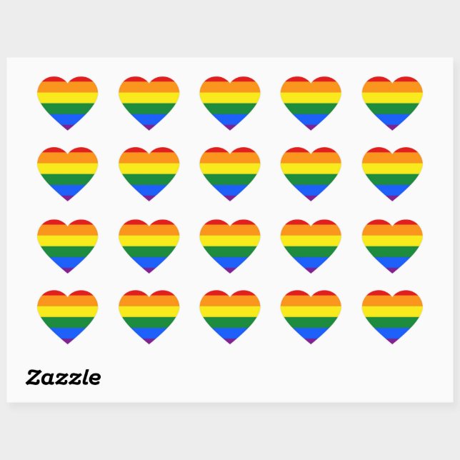  Heart-shaped LGBTQIA+ Gay Pride  Heart Sticker (Sheet)